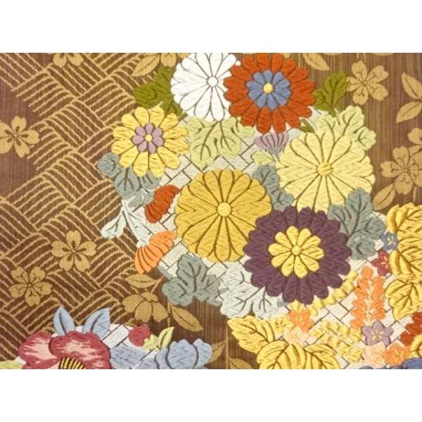 ys7395750; 宗sou 唐織菊に椿・笹模様織出し袋帯【着】 : お茶道具