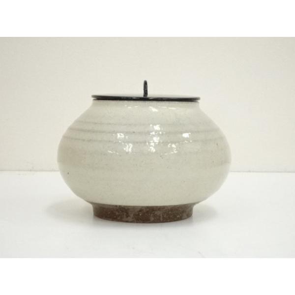 Ｗ１１７　水指　『粉引水指』『奥村考山 造』　共箱　茶道具 Yahoo!オークション - 奥村考山（造）粉引水指 塗蓋 共箱 茶道具 現代