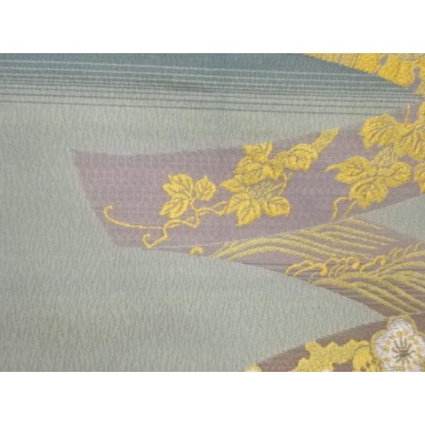 お品良し 草花鳥織出し袋帯 美品 ys7408509; 宗sou 鬘帯に草花・鳥模様織出し袋帯【着】 : お茶道具
