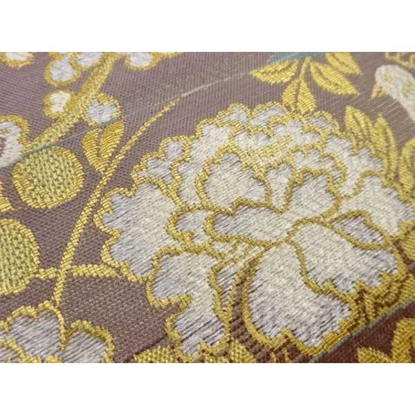 お品良し 草花鳥織出し袋帯 美品 ys7408509; 宗sou 鬘帯に草花・鳥模様織出し袋帯【着】 : お茶道具