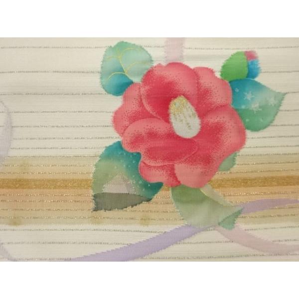 ys7411682; 宗sou 横段に椿模様織出し名古屋帯【着】 : お茶道具・着物