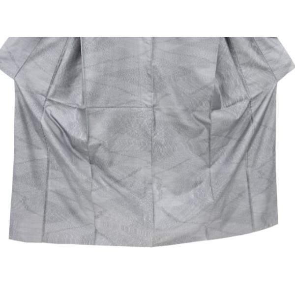 306mt34仙太郎○本場大島紬 市松の宴 鬱金染 モスグリーン 証紙有○美