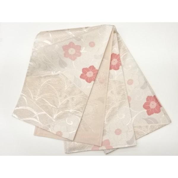 ys7431083; 宗sou 絽斜線に花唐草・芝模様織出し袋帯【着】 : お茶道具
