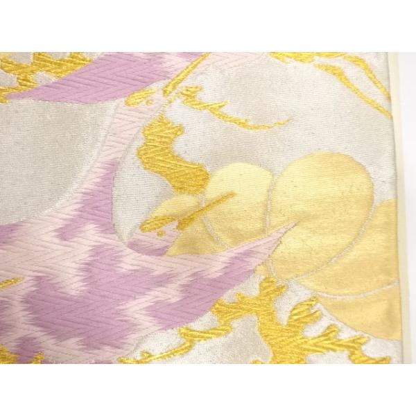 ys7458838; 宗sou 群鶴に松模様織り出し袋帯（材料）【アンティーク