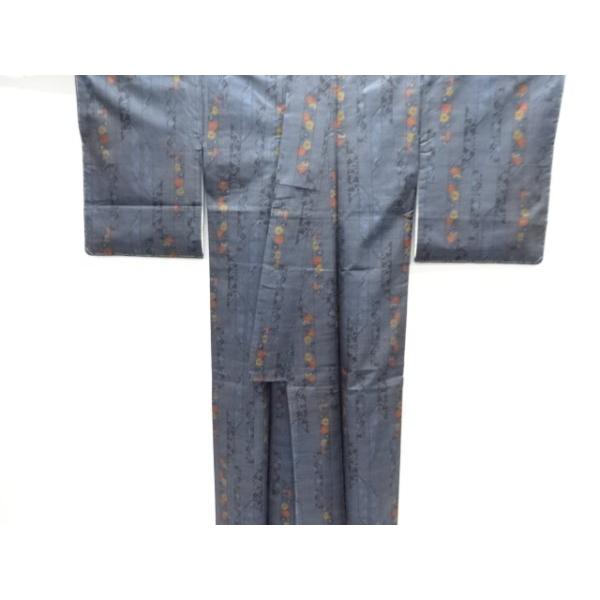 ys7576268; 宗sou 未使用品 短冊に草花模様織り出し本場泥大島紬着物(5