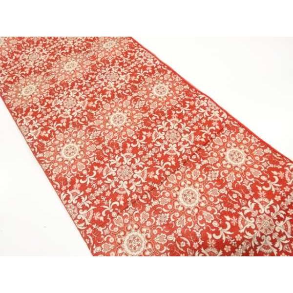 名古屋帯 アンティーク帯 華 花 霞 紗綾形 赤色 金駒 可愛い NO-361 3000円ポッキリ】【定価の 31%OFF】名古屋帯 九寸名古屋帯