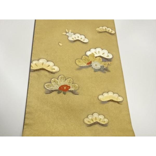 ys7582917; 宗sou 金彩松に桜・菊・椿模様刺繍袋帯【着】 : お茶道具 
