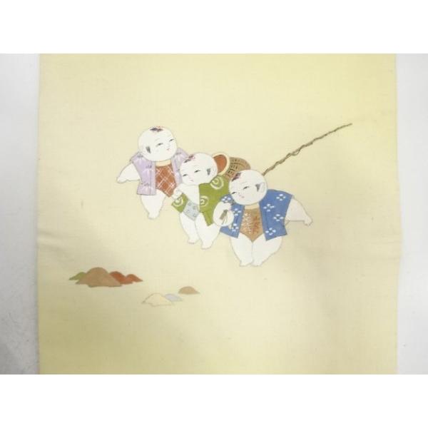 ys7719268; 宗sou 作家物 手織り紬 手描き 御所人形模様開き名古屋帯 