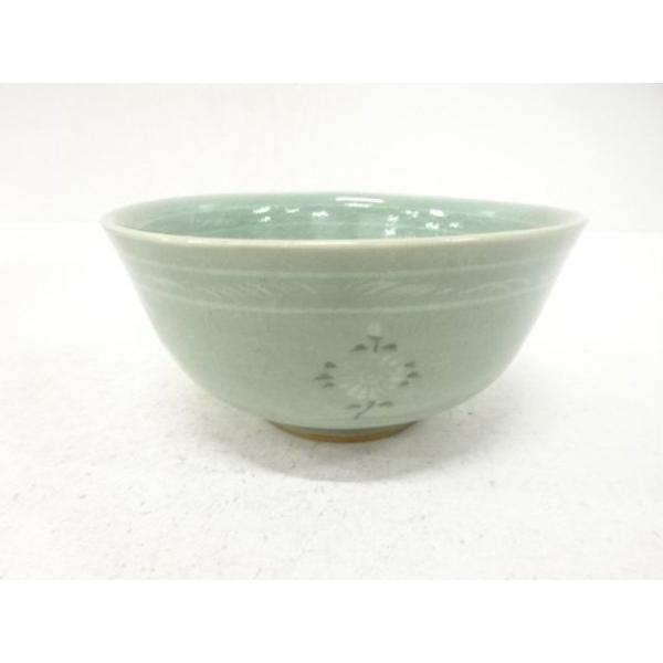 ys7805068; 宗sou 李方子造 高麗青磁 雲鶴 茶碗【道】 : お茶道具