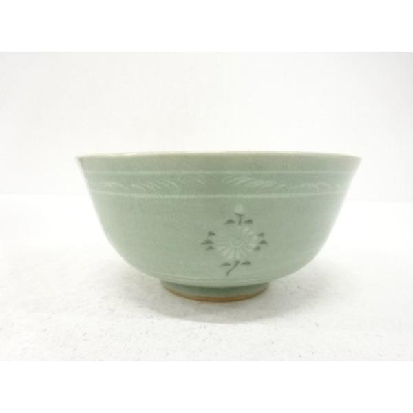ys7805068; 宗sou 李方子造 高麗青磁 雲鶴 茶碗【道】 : お茶道具