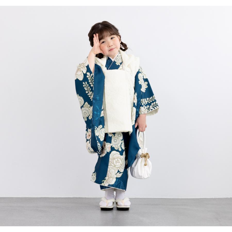 409ag99□七五三 三歳 女児 着物&被布&長襦袢 総柄 青海波□美品 409ag99□七五三 三歳 女児 着物&被布&長襦袢 総柄 青海波□