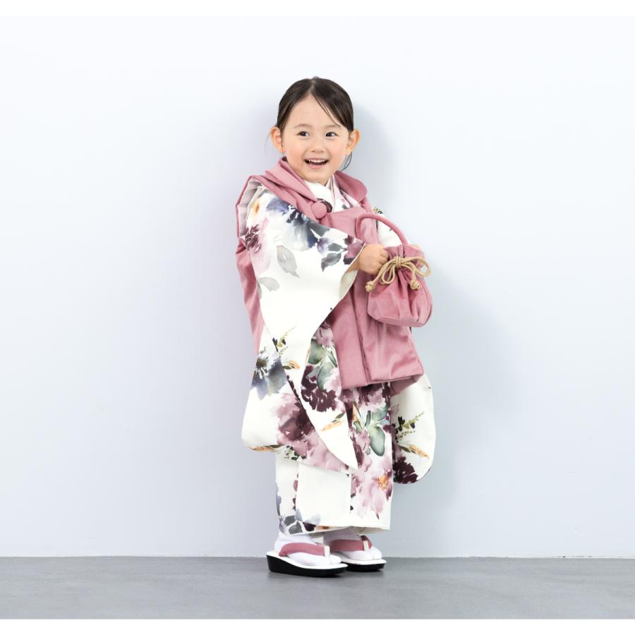 七五三　女の子　3歳　着物　カバン　草履　長襦袢セット　日本製　テフロン加工済み SOUBIEN 七五三 着物 3歳 レトロ 被布 販売 女の子 三歳 着物セット