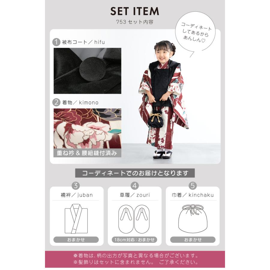 SOUBIEN（創美苑） 七五三 着物 3歳 被布 販売 女の子 三歳 着物セット