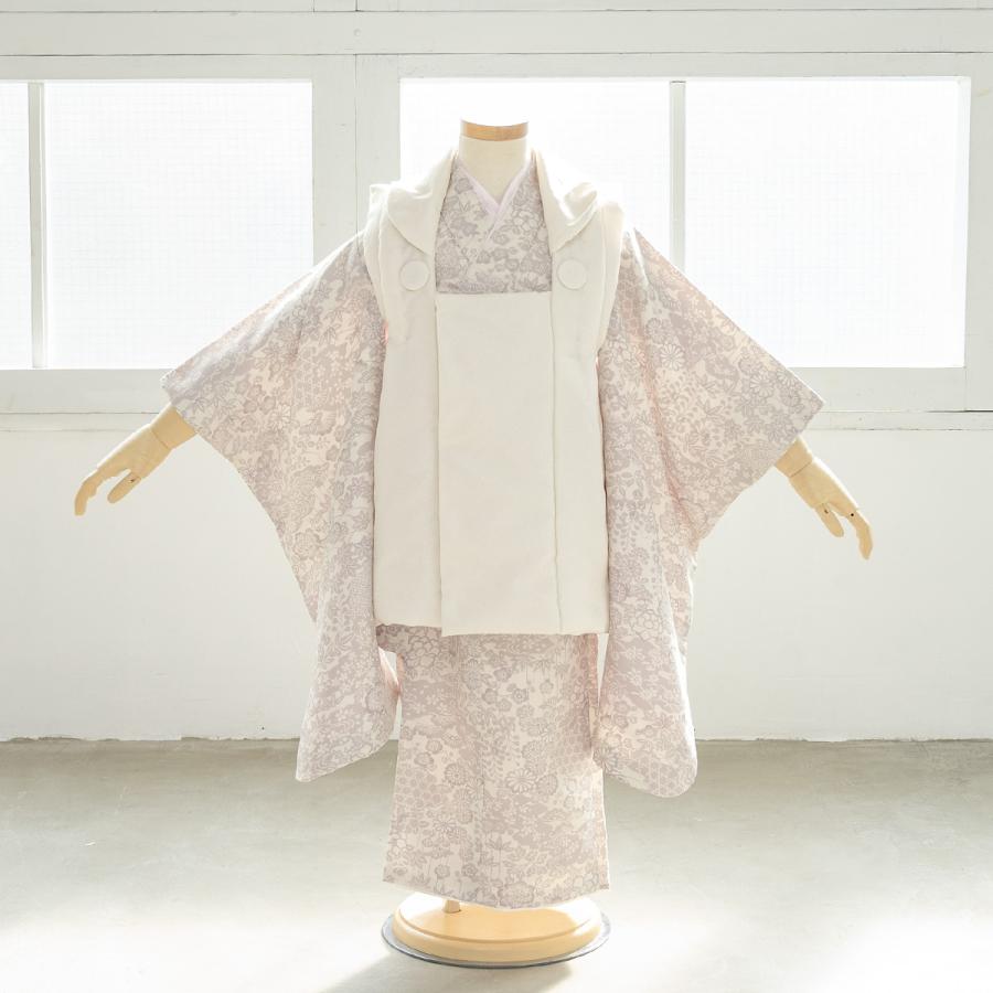 七五三 着物 3歳 販売 女の子 三歳 着物セット 被布セット 白 七五三 着物 3歳 販売 女の子 三歳 着物セット 被布セット 白