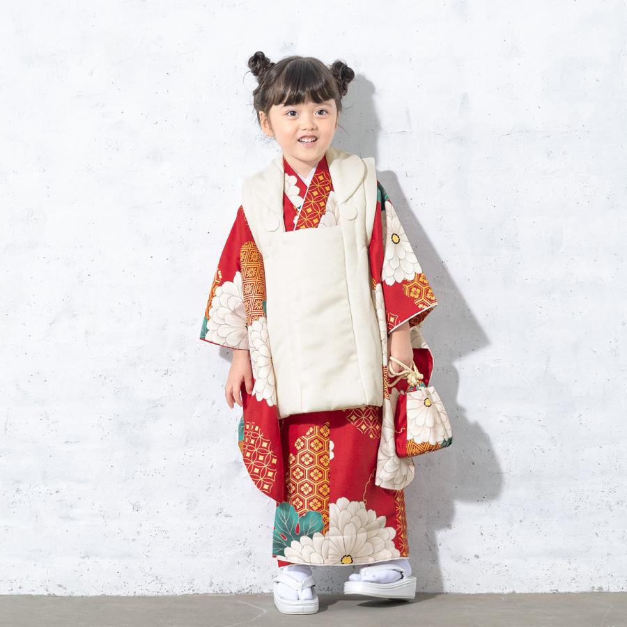 七五三 着物 3歳 販売 女の子 三歳 着物セット 被布セット 白 赤 七五三 着物 3歳 販売 女の子 三歳 着物セット 被布セット 白 赤