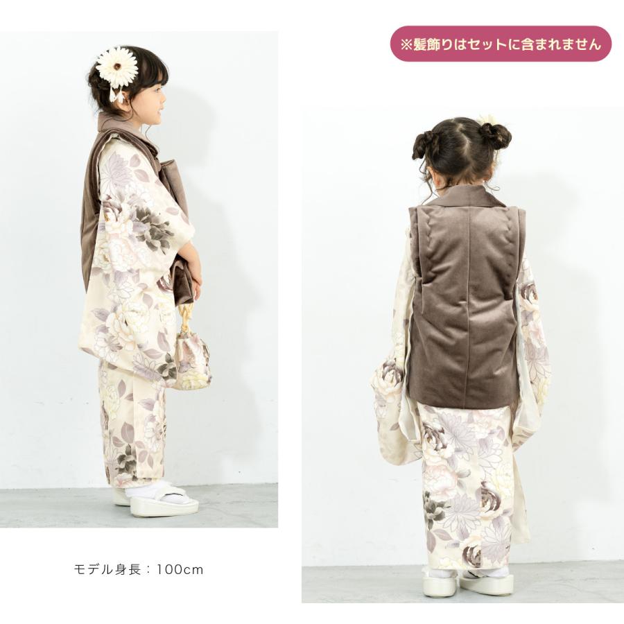 七五三 着物 3歳 販売 女の子 三歳 着物セット 被布セット 茶色 七五三 着物 3歳 販売 女の子 三歳 着物セット 被布セット 茶色