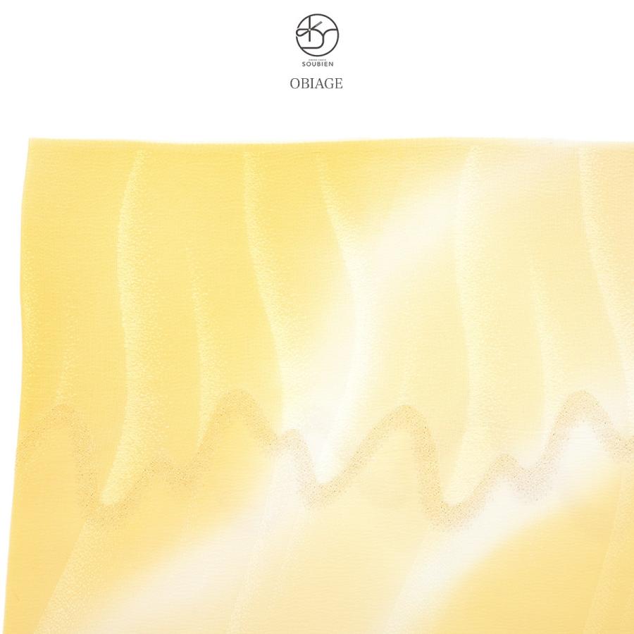 帯揚げ 正絹 留袖 訪問着 フォーマル 黄色 イエロー クリーム パステル 金彩 よろけ ぼかし 波文 地紋 綸子 縮緬 和装小物 送料無料 Age713ad 3131 きもの館 創美苑 通販 Yahoo ショッピング