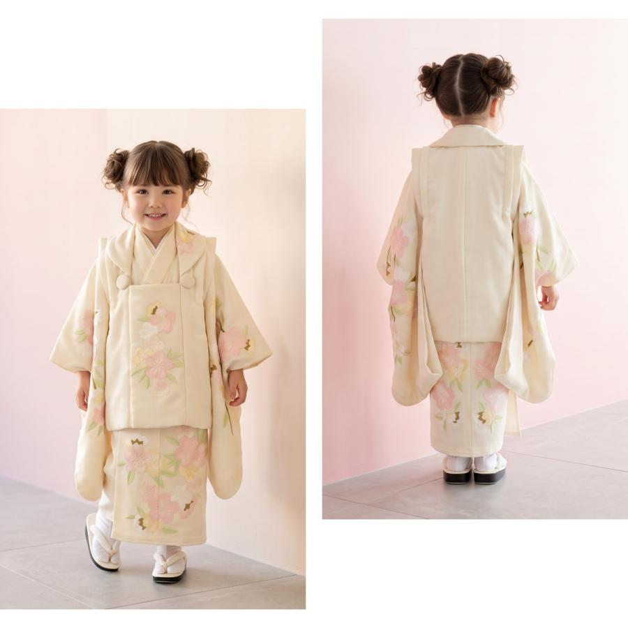 SOUBIEN（創美苑） 七五三 着物 3歳 女の子 着物セット 被布 襦袢 草履