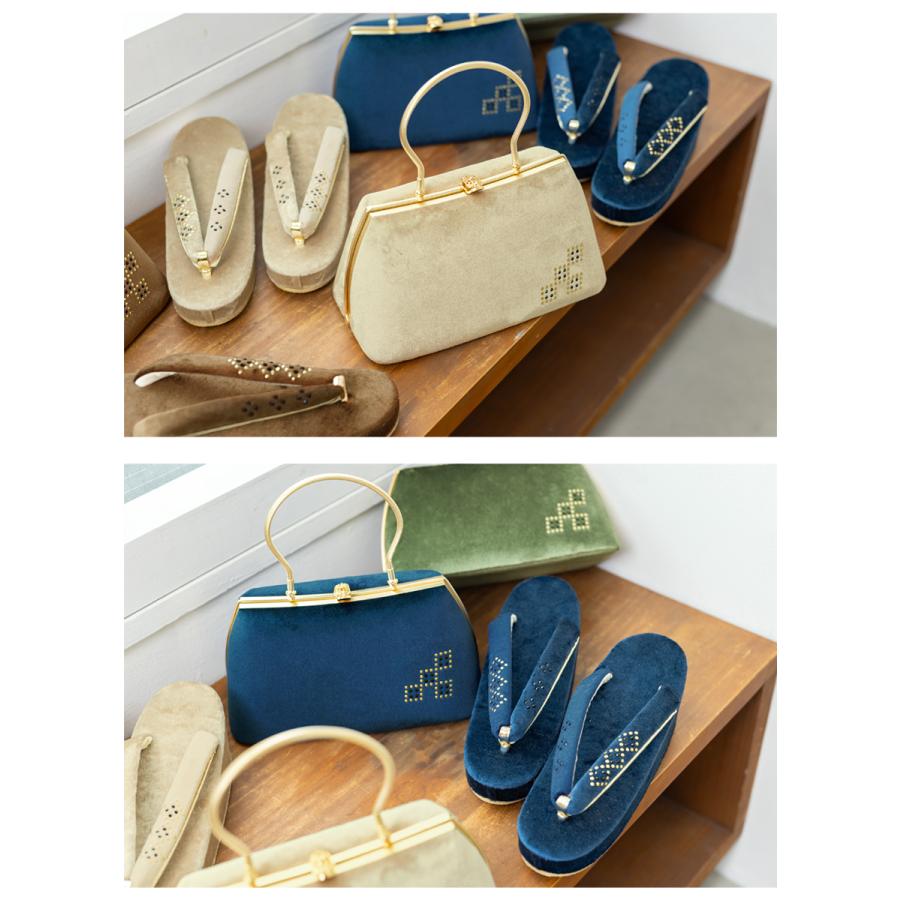 SOUBIEN 草履バッグセット 袴姿 卒業式 振袖 成人式 厚底 ベロア