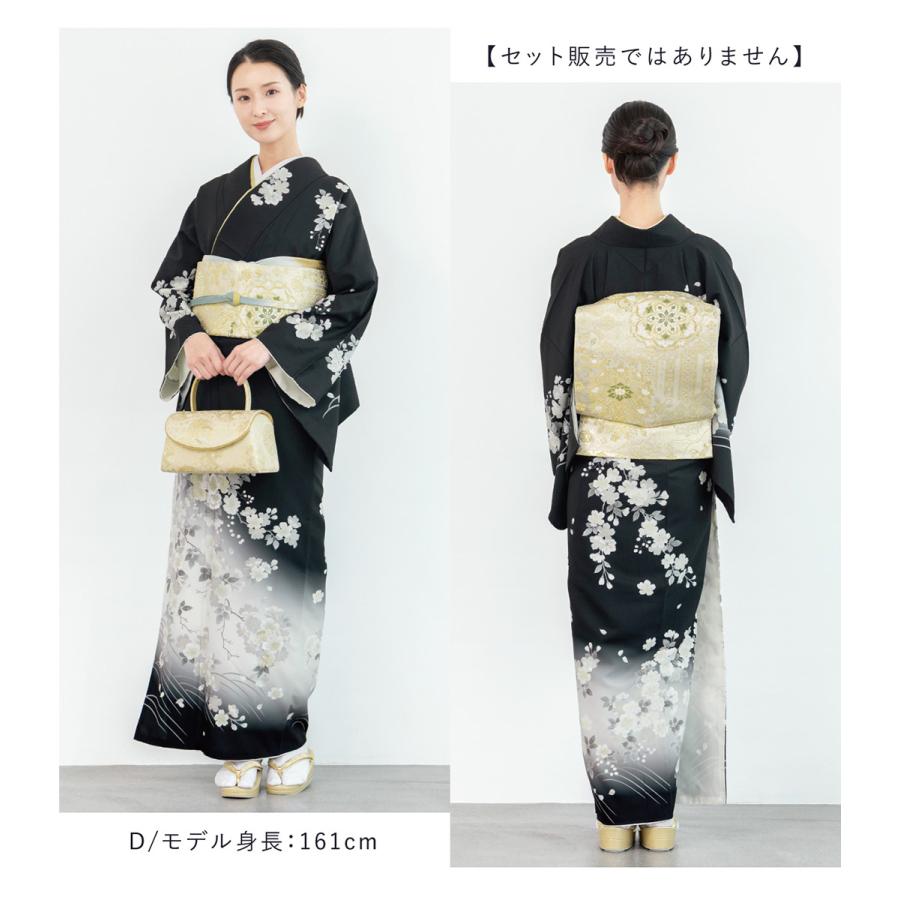 訪問着 単品 レディース 女性 和装 準礼装 お宮参り 入学式 卒業式 七五三 パーティー ピンク 白 黒 緑 桜  販売 購入 Mサイズ 送料無料の画像