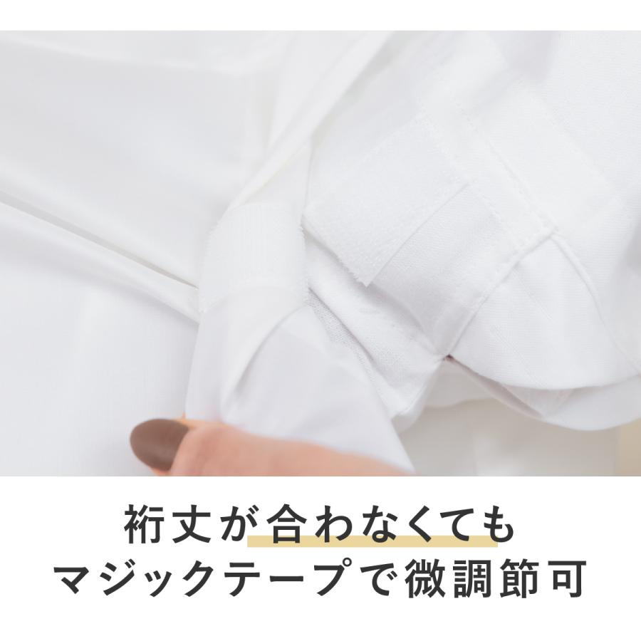 替え袖 レディース 女性 き楽っく 専用 衿秀 マジックテープ 付け替え 白 レーヨンウーリー 絽 簡単 お手軽 便利 長さ調整 洗える 日本製 | SOUBIEN | 03