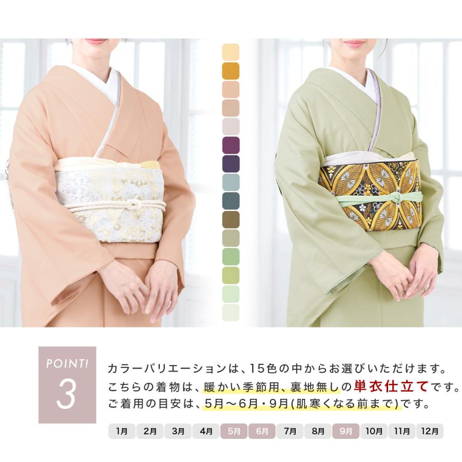 洗える着物 単衣 色無地 着物 女性 レディース プレタ着物 仕立て上がり M L 単品 送料無料 Assort Pt0008 きもの館 創美苑 通販 Yahoo ショッピング