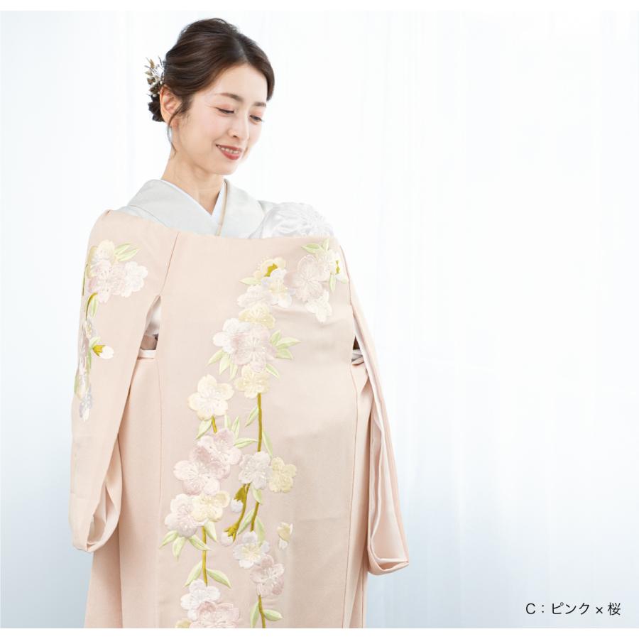 SOUBIEN（創美苑） 初着 産着 女の子 販売 クリーム ピンク 白 牡丹 桜