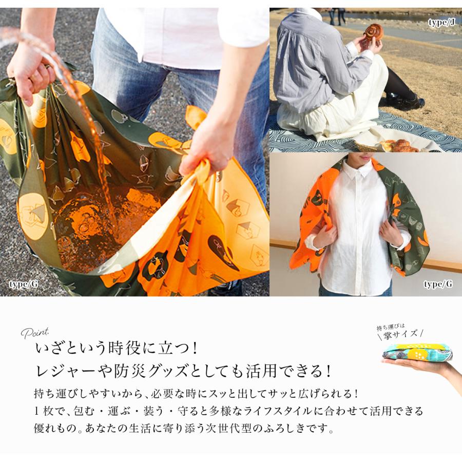 風呂敷 大判 エコバッグ 撥水 おしゃれ むす美 アクアドロップ