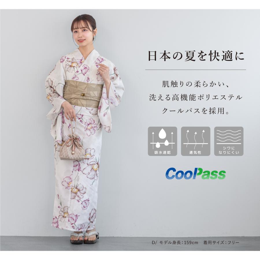 浴衣 セット レディース セパレート浴衣 二部式 夏 浴衣セット 半幅帯 floro 吸水速乾 簡単 レディース浴衣 ゆかた ユカタ yukata モダン レトロ フリー_3
