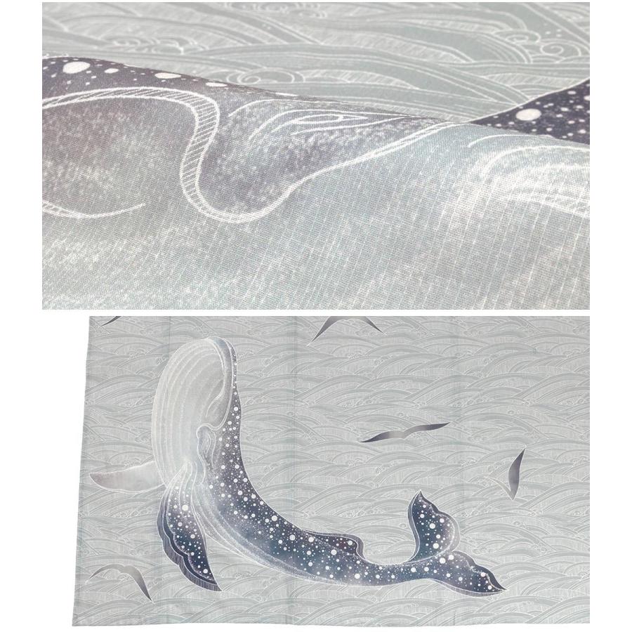 SOUBIEN（創美苑） レディース浴衣 波 クジラ 鯨 絵羽柄 綿 珍しい