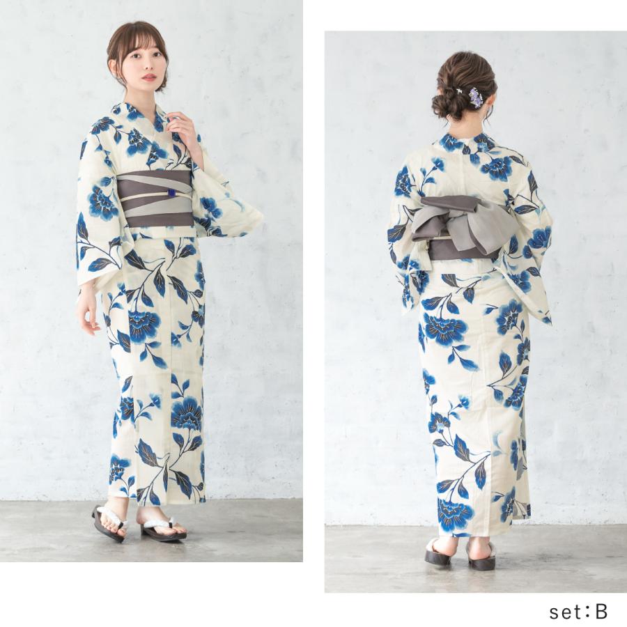 SOUBIEN（創美苑） 浴衣セット レディース 浴衣 帯 セット 大人 2点