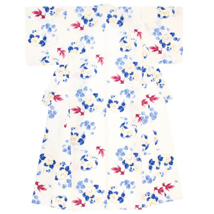 浴衣 レディース 単品 bonheur saisons ボヌールセゾン 白 オフ