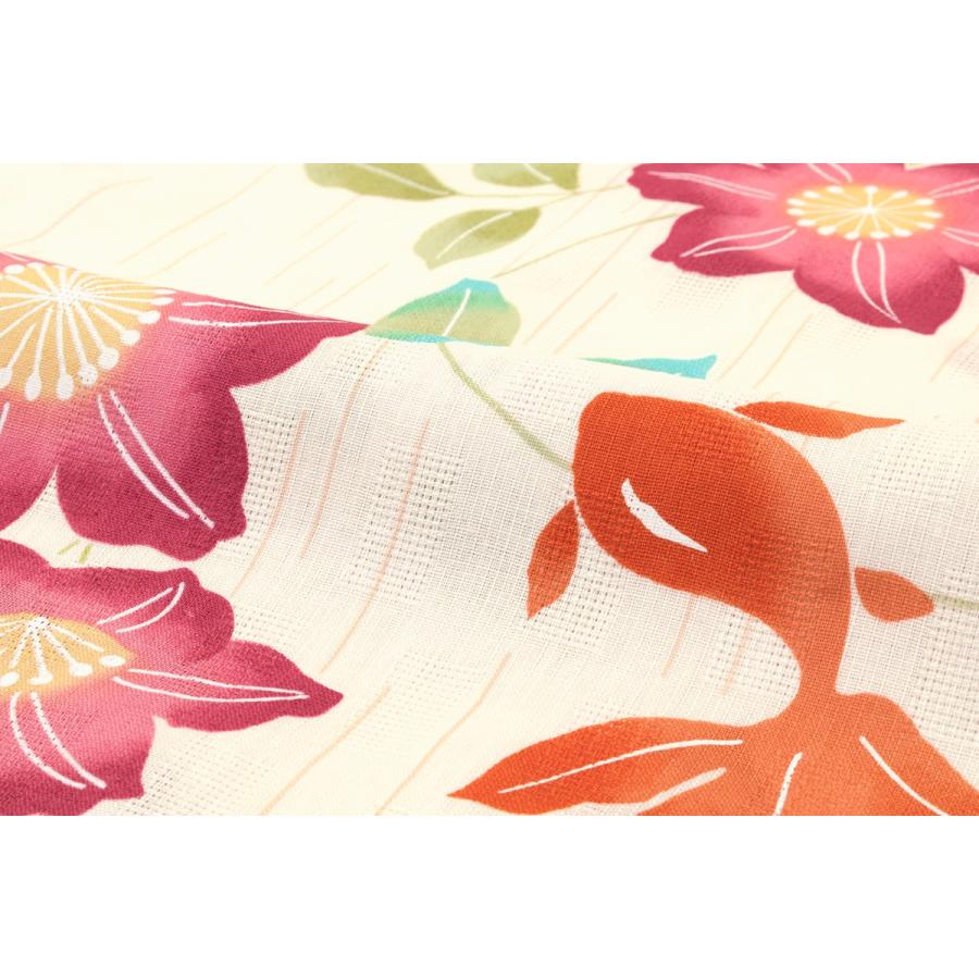 bonheur saisons（ボヌールセゾン） 浴衣 レディース 白系 赤 鉄線花