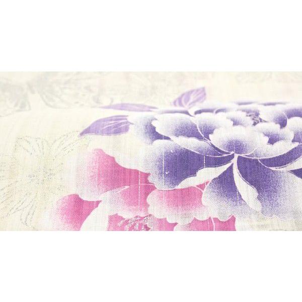 浴衣 レディース 女性用 藤 黒 花火大会 夏祭り bonheur saisons（ボヌールセゾン） FEMME 薄黄色 クリームホワイト 紫 パープル ピンク 牡丹 百合 蝶 ラメ【フリーサイズ】 bonheur saisons（ボヌールセゾン） 浴衣 レディース 単品 FEMME 薄