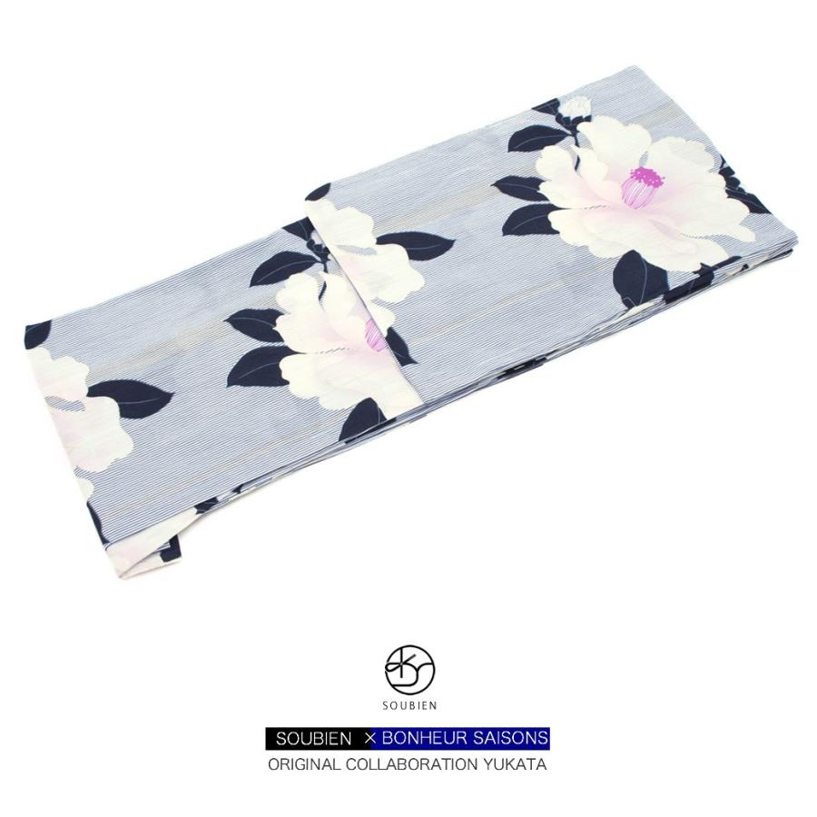 特撰綿麻織物 女物浴衣 花織柄 小千谷絣織 反物 白地 シンプル 夏物 女