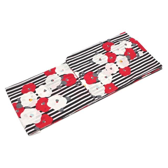 浴衣 レディース 単品 bonheur saisons ボヌールセゾン 黒 ブラック 白