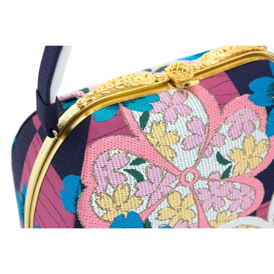 草履バッグセット 成人式 草履 バッグ 岩佐謹製 濃紺 金 ピンク  