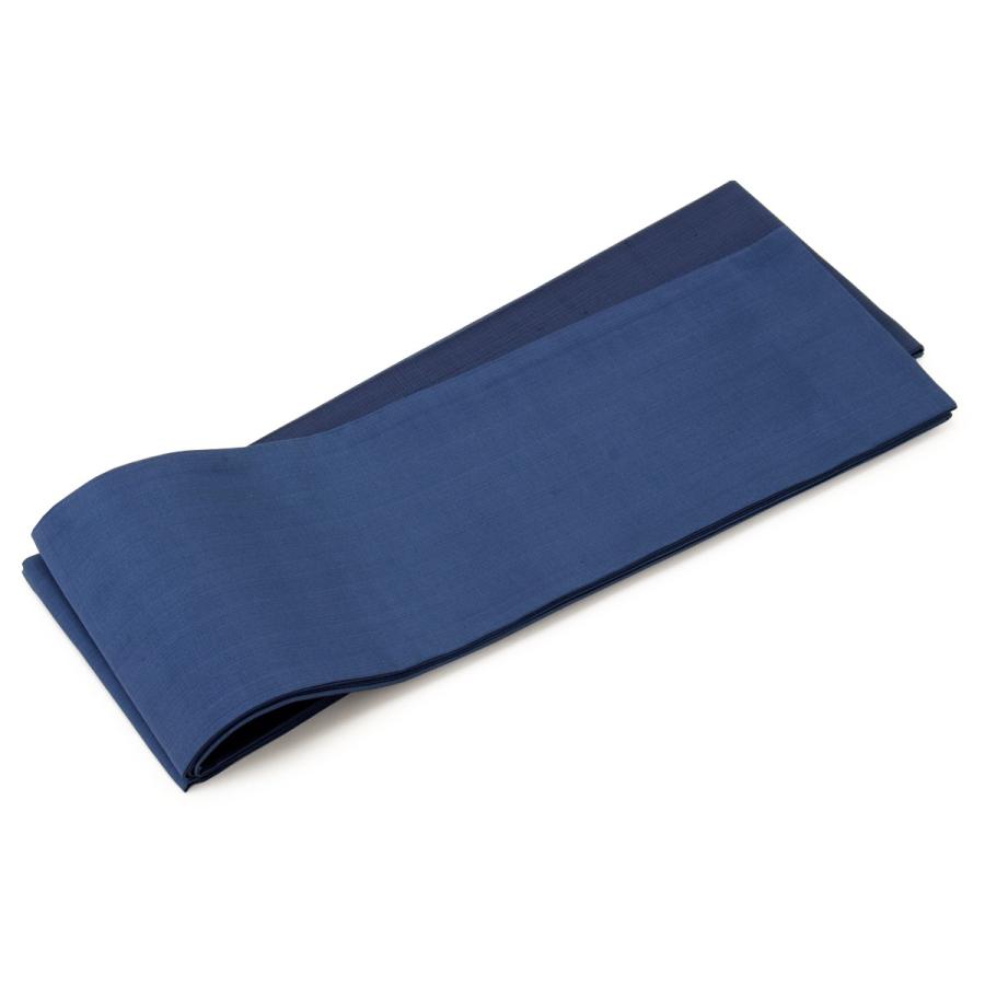 半幅帯 紺色 ネイビー 三角 段 渦 モザイク柄 ビーズ 正絹 手織り すくい織 リバーシブル おび工房 カジュアル 夏向け 女性帯 細帯 半巾帯 日本製 送料無料 