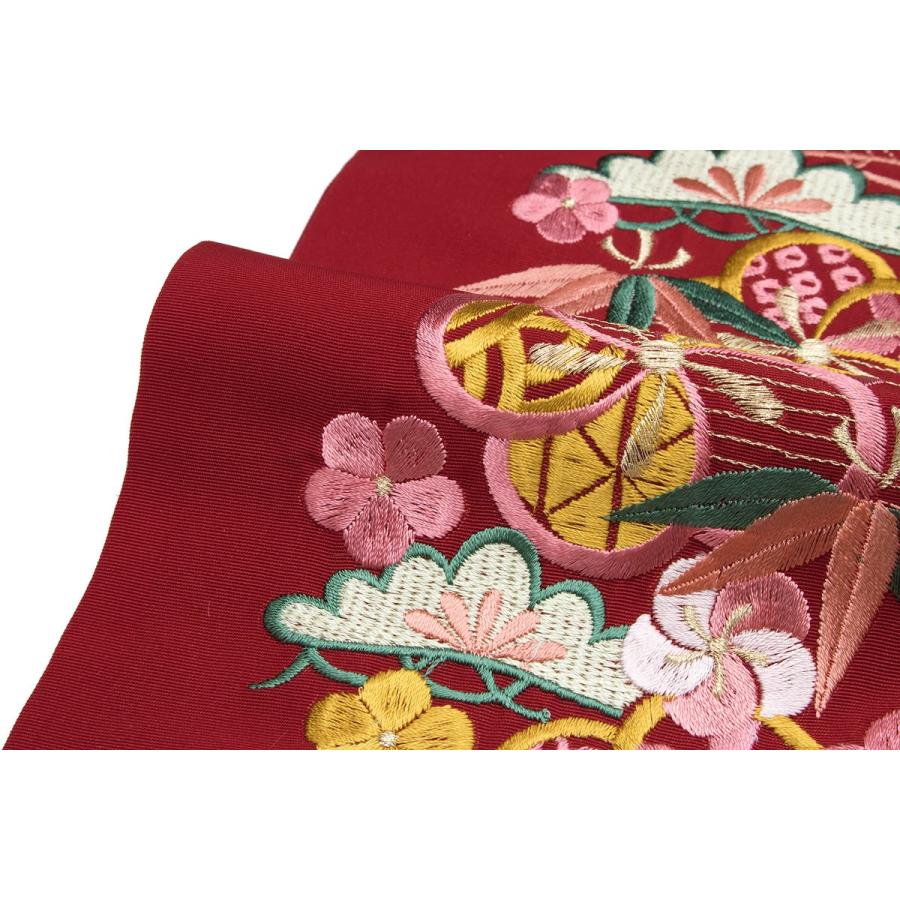 半襟 刺繍 振袖 成人式 半衿 赤 レッド 松竹梅 鬼縮緬 ちりめん 婚礼衣装向け 結婚式 盛装 フォーマル 和装小物 女性 レディース 半襟 刺繍 振袖 半衿 成人式 赤 レッド 松竹梅 鬼縮緬 ちりめん 振袖