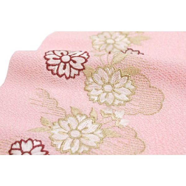 SOUBIEN（創美苑） 半襟 刺繍 振袖 半衿 成人式 縮緬 ピンク 着物