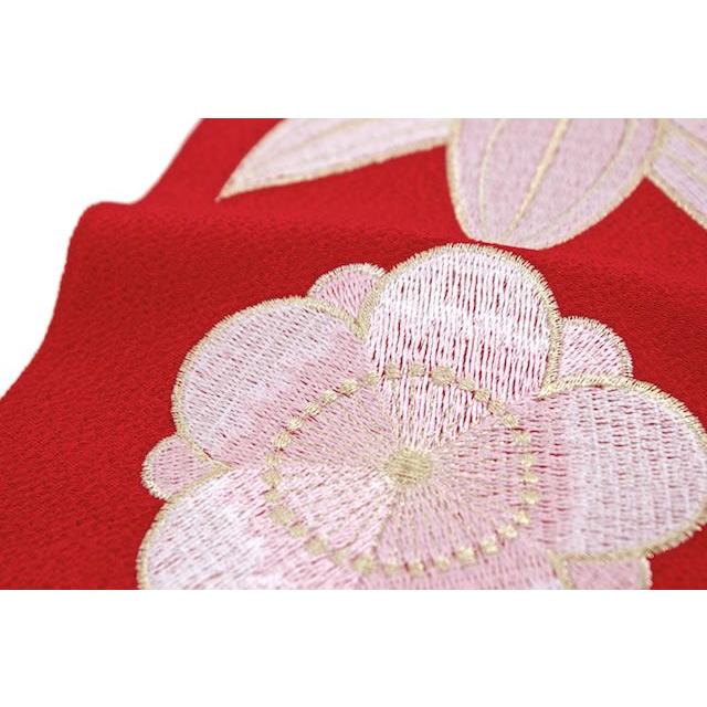 SOUBIEN（創美苑） 半襟 刺繍 振袖 半衿 成人式 赤 レッド 松竹梅 鬼