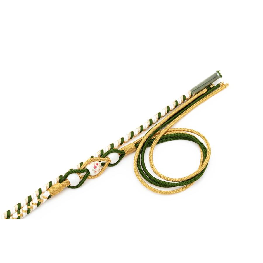 帯締め 振袖 成人式 振袖用 帯締め成人式 深緑 ダークグリーン 白 トンボ玉 フェイクパール 手ぐみひも 正絹 蜻蛉玉 和装小物 日本製 送料無料 SOUBIEN（創美苑） 帯締め 振袖用 成人式 振袖 深緑 白 トンボ玉