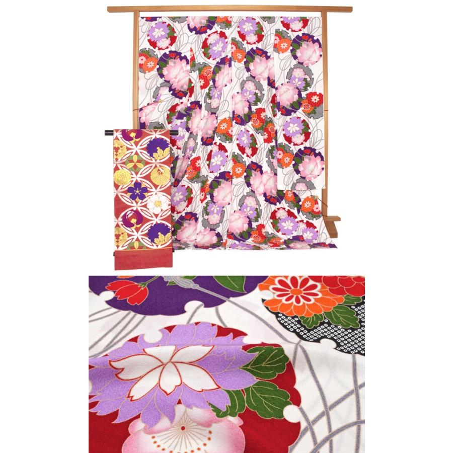 振袖 セット 未仕立て 仮絵羽 白 ホワイト 雪輪 桜 梅 花 正絹 西陣織 振り袖 ふりそで 成人式 結婚式 レディース オーダー 日本製 振袖 セット 未仕立て 仮絵羽 白 ホワイト 雪輪 桜 梅 花 正絹 西陣織