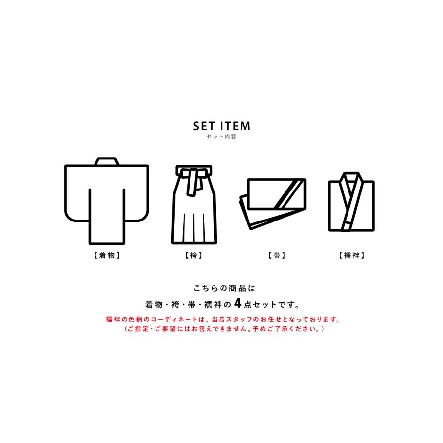 袴セット 卒業式 大学生 小学生 レディース ブラウン系 ベージュ 茶色 花 フラワー ボタニカル 油絵調 袴4点セット 和装 着物セット 販売 購入 創美苑_5
