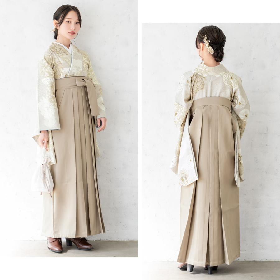 40%off！おぼろ菊花柄ベージュ着物袴4点セット　小学生　160 卒業式 SOUBIEN（創美苑） 袴セット 卒業式 大学生 小学生 レディース ライト