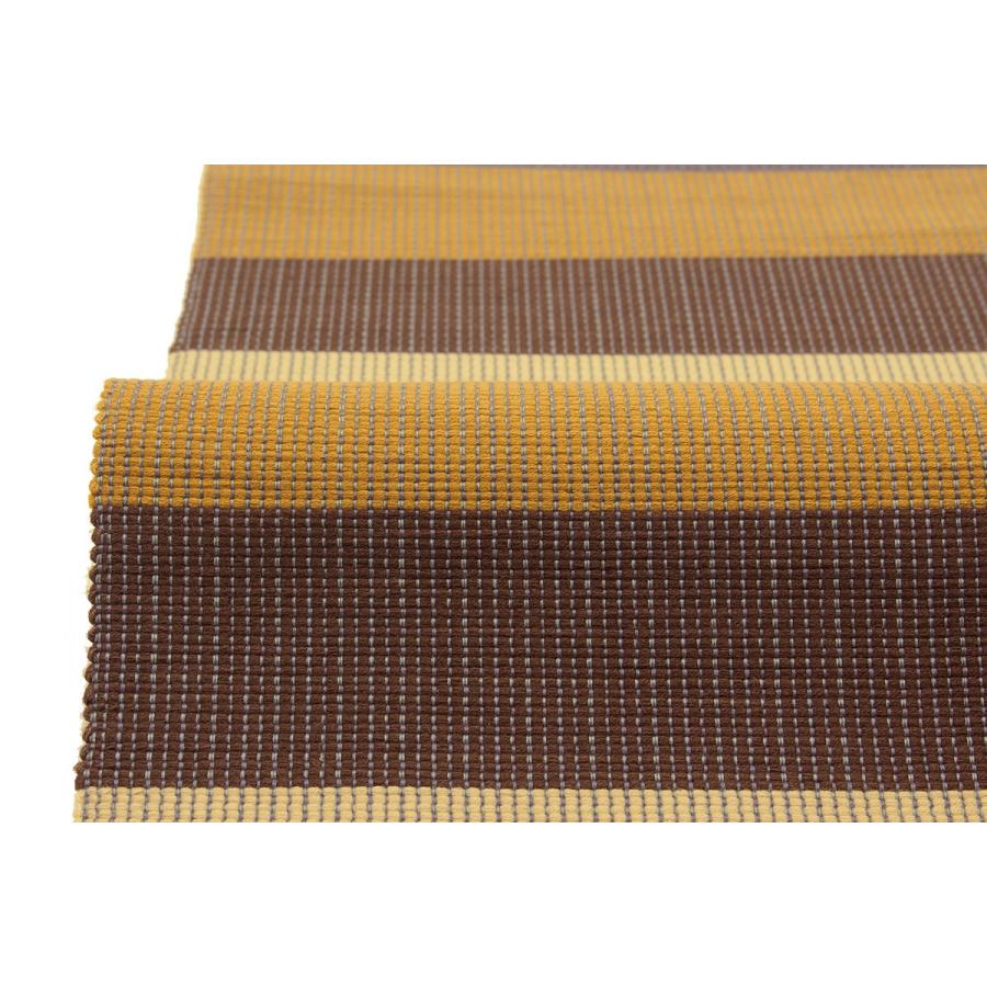 未仕立て】半幅帯 東郷織物謹製 手織木綿帯 茶系 縞 ストライプ 綿