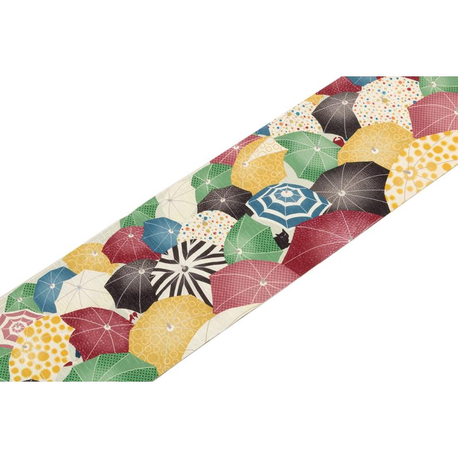 半幅帯 正絹 モダン リバーシブル WA・KKA 浴衣 夏向き 両面 2way 薄緑