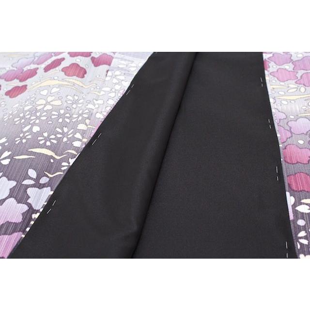 訪問着 袷 水色 黒 絵羽文様 絵羽柄 辻が花 辻ヶ花 沙羅双樹 夏椿 藤