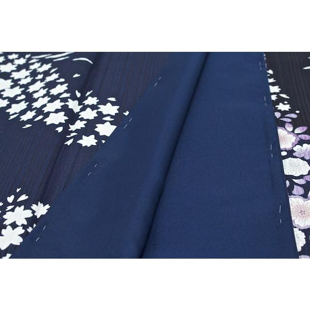訪問着 袷 紺 藍色 絵羽文様 絵羽柄 辻が花 辻ヶ花 沙羅双樹 夏 訪問着 袷 紺 藍色 絵羽文様 絵羽柄 辻が花 辻ヶ花 沙羅双樹 夏
