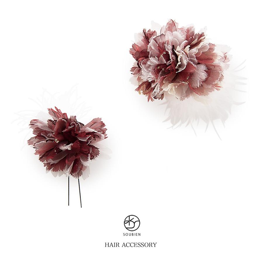 髪飾り 成人式 花 ファー ボルドー アイボリー 着物 振袖 卒業式 袴 結婚式 ドレス 和服 和装 髪留め Kaz1350k I2 3251 きもの館 創美苑 通販 Yahoo ショッピング